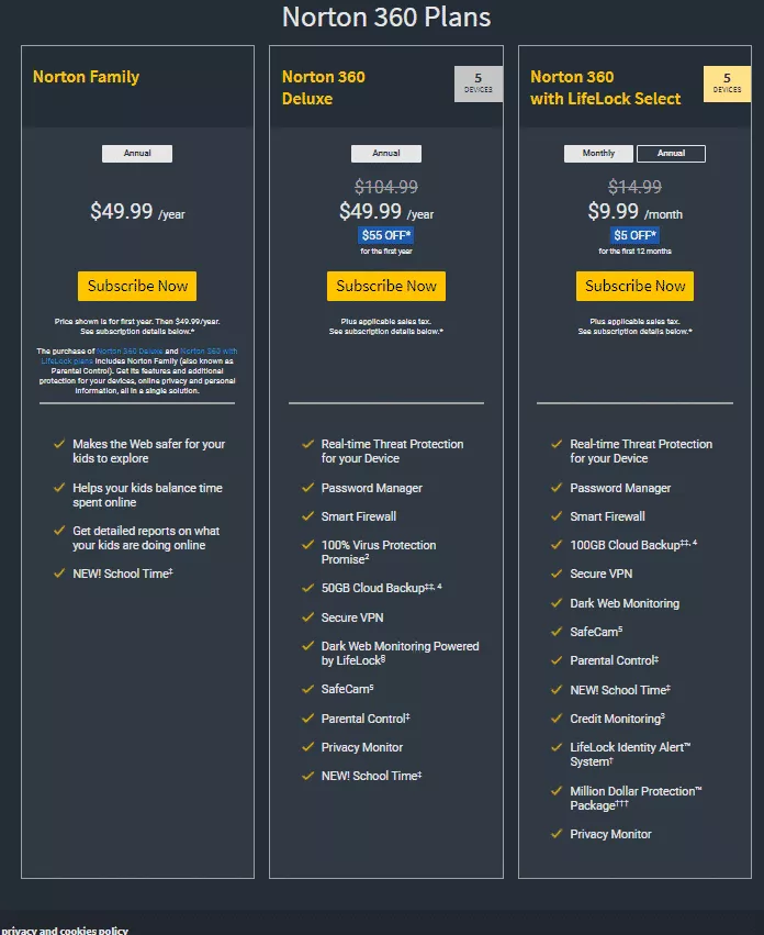 Norton Family pricing