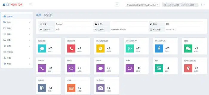 iKeyMonitor dashboard